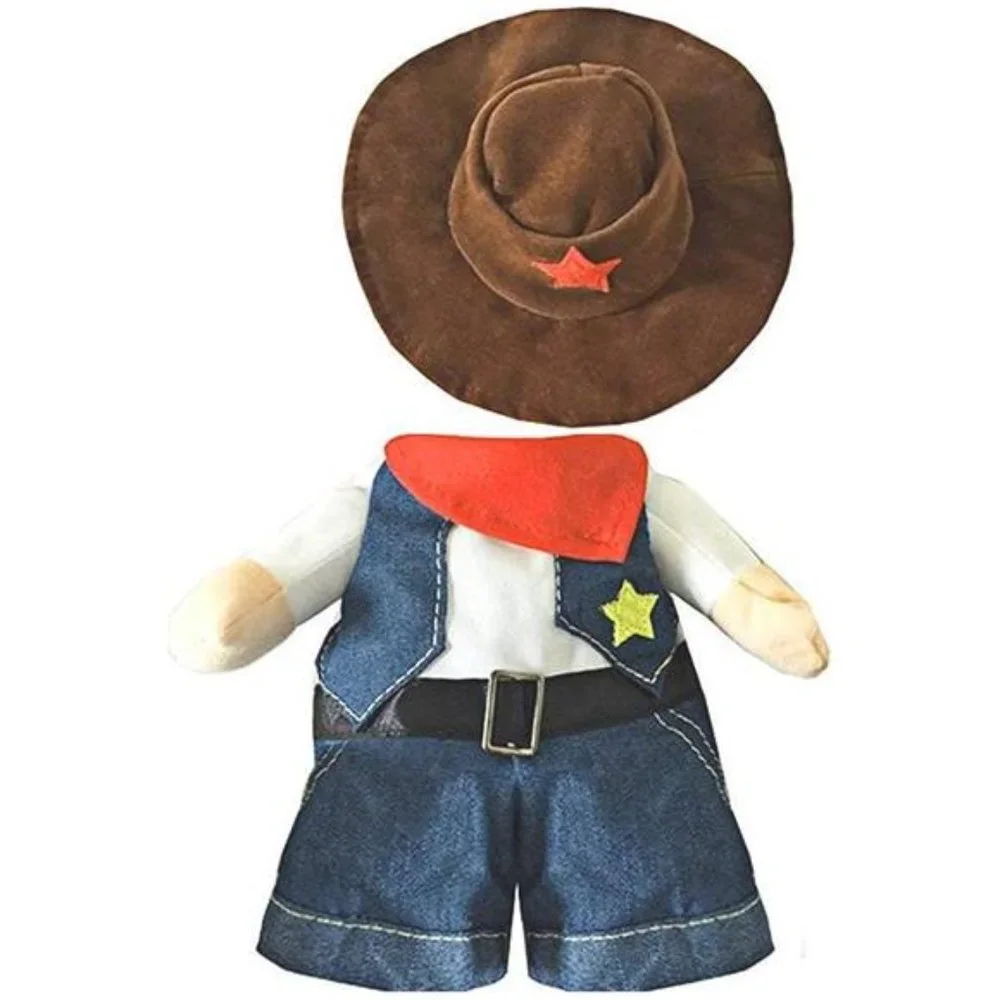 Cowboy Dog Costume with Hat Halloween Party Clothes for Cat and Small Puppies